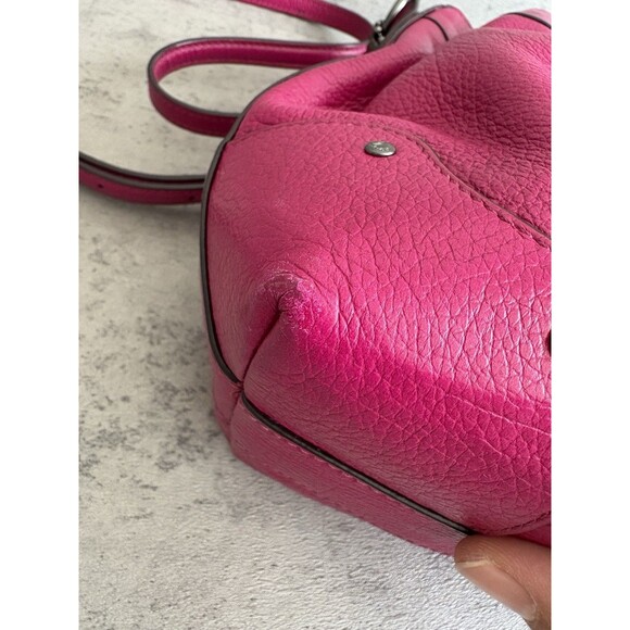 COACH Leather DrawstringBucket Mickie Satchel ShoulderCrossbody Bag 35363 Pink - Picture 4 of 10